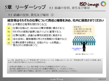 【ISO9001を知る２】5章 リーダーシップ　< 5.3 組織の役割、責任及び権限 >